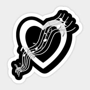 Music Flows Through The Heart Sticker